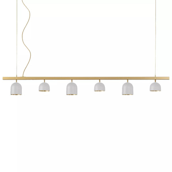 White Dome S6 Linear Suspension Lamp by Marchetti