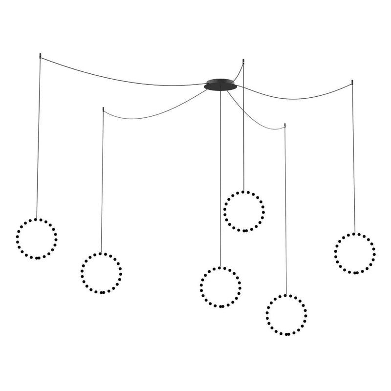 Marquee 6-Light Linear Pendant Canopy by Kuzco, Finish: Black, Graphite, White, ,  | Casa Di Luce Lighting