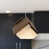Mica LED Pendant by Cerno, Color Temperature: 2700K, 3500K, Size: Small, Large, Wood Color: Walnut-LZF, Walnut Dark Stained-Cerno | Casa Di Luce Lighting