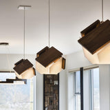 Mica LED Pendant by Cerno, Color Temperature: 2700K, 3500K, Size: Small, Large, Wood Color: Walnut-LZF, Walnut Dark Stained-Cerno | Casa Di Luce Lighting