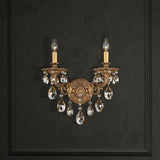 Milano 5642 Wall Sconce By Schonbek, Finish: Gold Heirloom-Schonbek, Gold Etruscan-Schonbek, Gold French -Schonbek, Gold Parchment-Schonbek, Silver Antique-Schonbek,  Bronze Heirloom-Schonbek, Bronze Florentine-Schonbek, Size: Small, Medium, Large, Crystal Color: Heritage-Schonbek, Radiance Crystal-Schonbek | Casa Di Luce Lighting