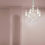 Bucintoro Chandelier by Sylcom, Color: Milk White Clear - Sylcom, Finish: Silver, Size: X-Large | Casa Di Luce Lighting