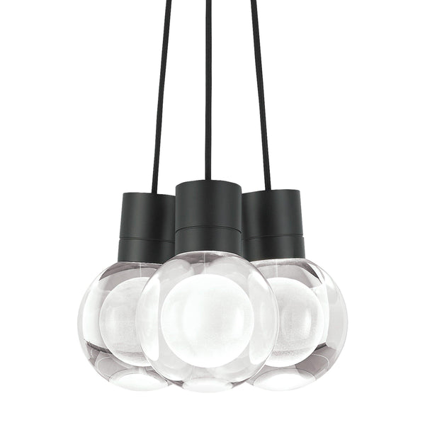 Mina Multi Light Pendant by Tech Lighting, Finish: Black, Color: Black/White Cord, Number of Lights: 3-Light | Casa Di Luce Lighting