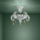 Molin 1386 Chandelier by Sylcom, Color: Crystal and Amber - Sylcom, Finish: Polish Gold, Size: Small | Casa Di Luce Lighting