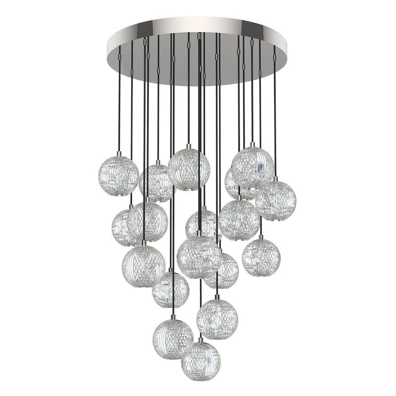 Marni Chandelier by Alora, Finish: Nickel Polished, Number of Lights: 18,  | Casa Di Luce Lighting