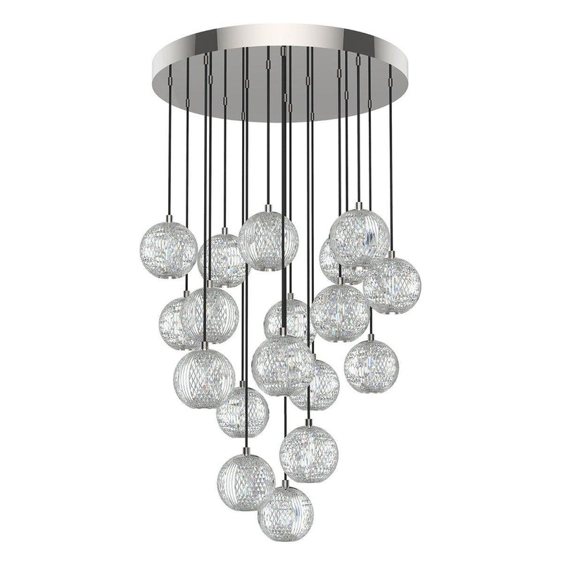 Marni Chandelier by Alora, Finish: Nickel Polished, Natural Brass, Number of Lights: 3, 5, 18,  | Casa Di Luce Lighting