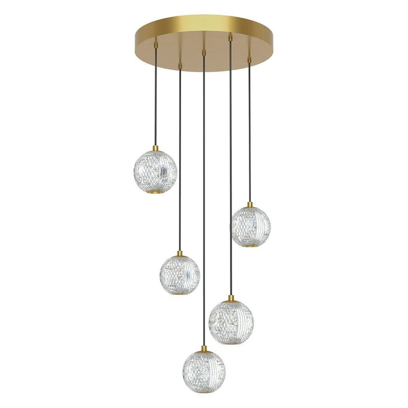 Marni Chandelier by Alora, Finish: Natural Brass, Number of Lights: 5,  | Casa Di Luce Lighting