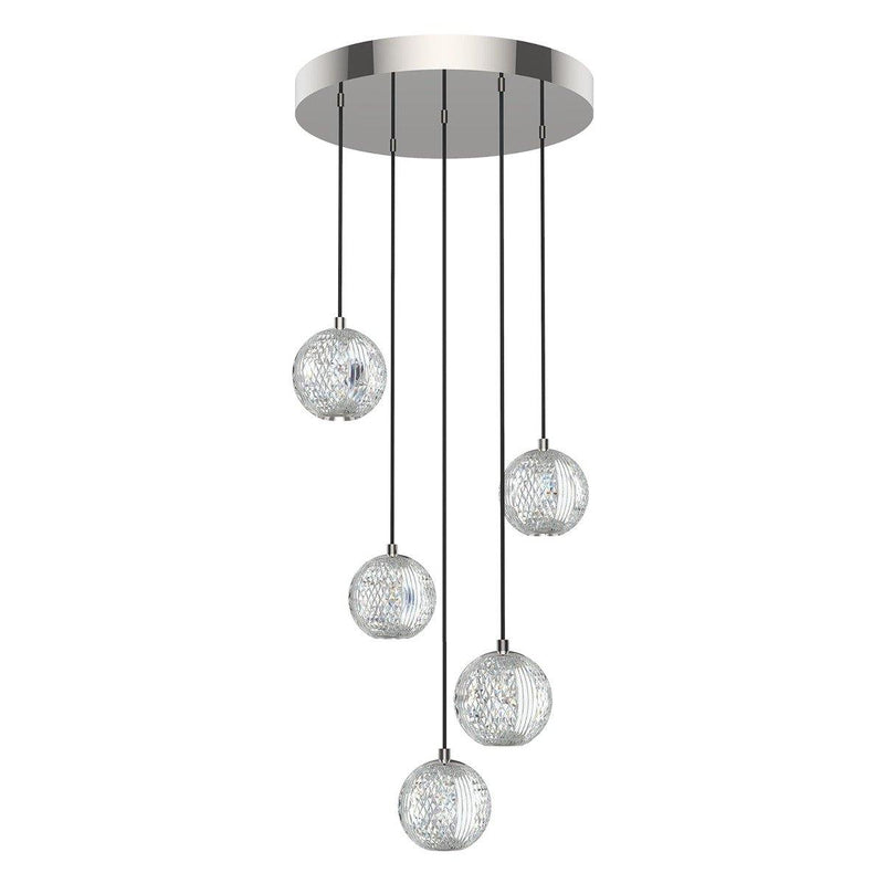 Marni Chandelier by Alora, Finish: Nickel Polished, Number of Lights: 5,  | Casa Di Luce Lighting