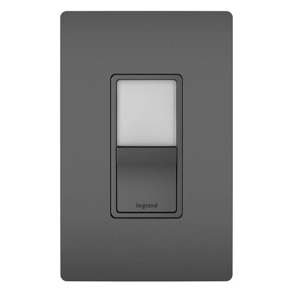 Black Radiant Single Pole 3 Way Switch with Night light by Legrand Radiant