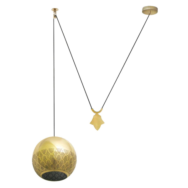 Brass Nur Reversed counterbalance weight Pendant Light by Dounia Home