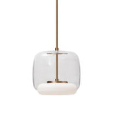 Enkel Pendant by Kuzco, Finish: Clear/Vintage Brass, Size: Small,  | Casa Di Luce Lighting