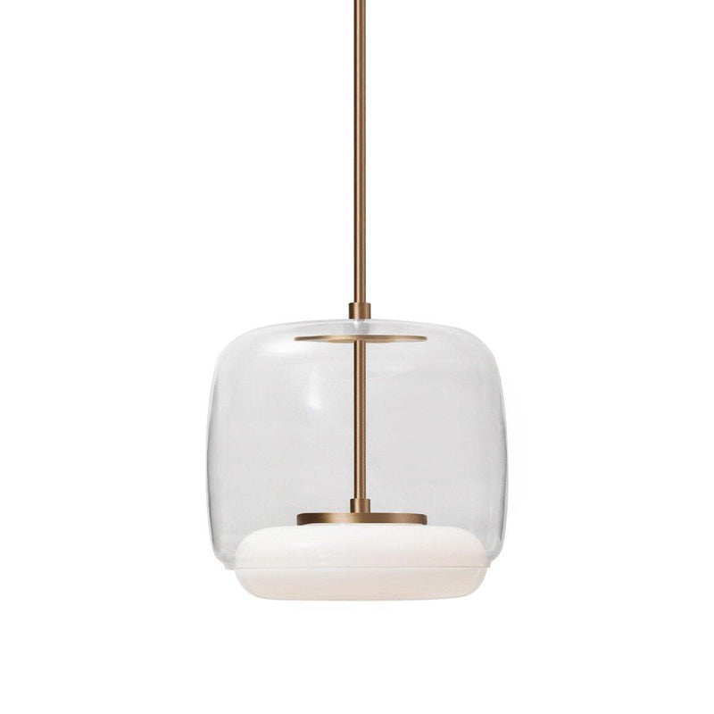 Enkel Pendant by Kuzco, Finish: Clear/Vintage Brass, Size: Small,  | Casa Di Luce Lighting