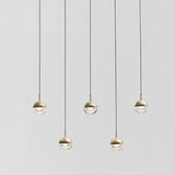 Dora 5 LED Linear Suspension Light by Seed Design, Finish: Brass, ,  | Casa Di Luce Lighting