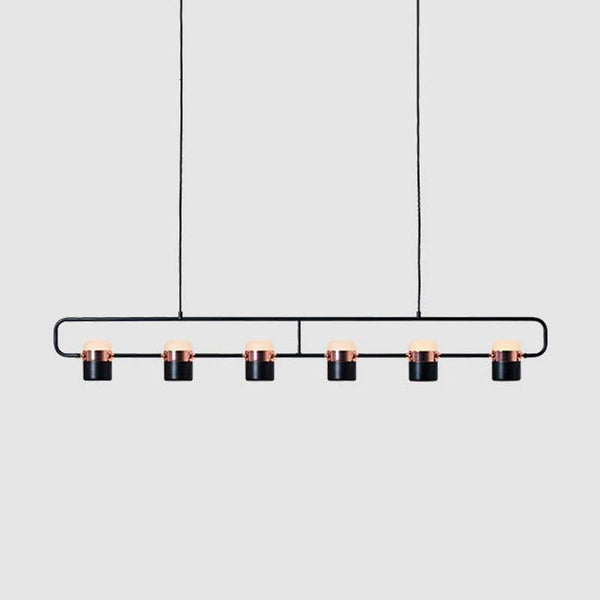 Ling 6 Linear Suspension by Seed Design, Finish: Black/Copper, White/Brass, ,  | Casa Di Luce Lighting