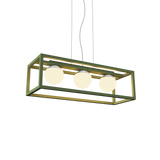Cubic Linear Pendant Light - Olive Green
