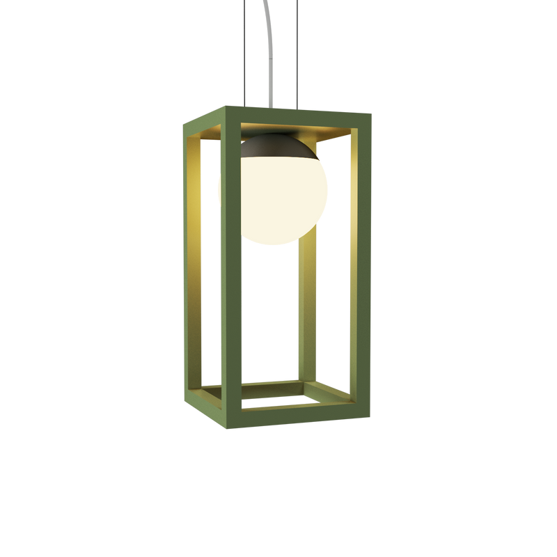 Cubic Pendant Light - Olive Green