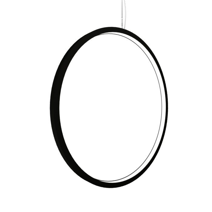 Frame Vertical Circle Pendant - Matte Black