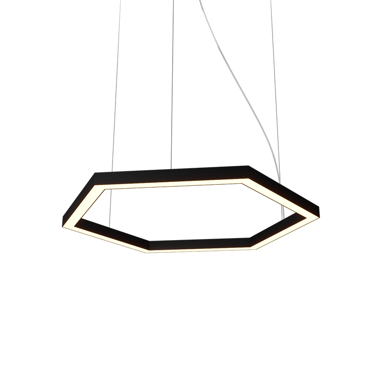 Frame Hexagon Pendant - Matte Black