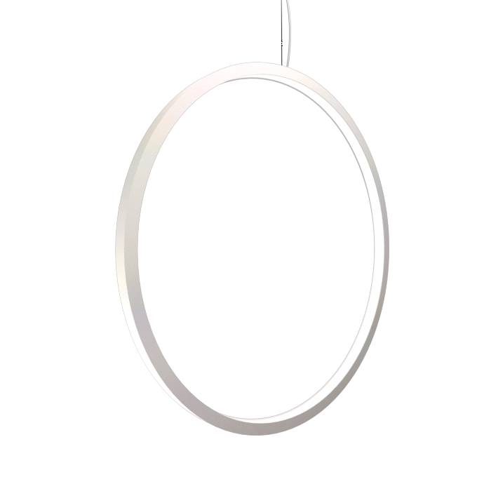 Frame Vertical Circle Pendant - Iredescent White