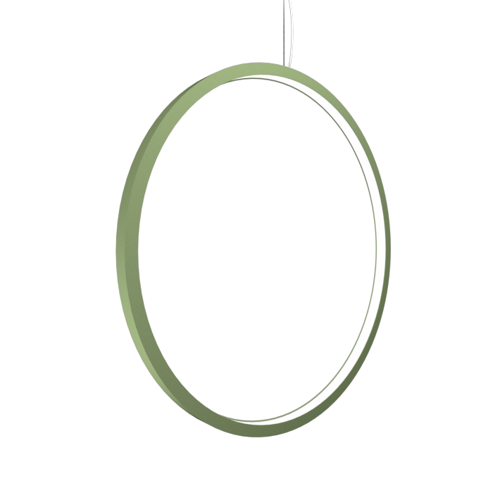 Frame Vertical Circle Pendant - Olive Green
