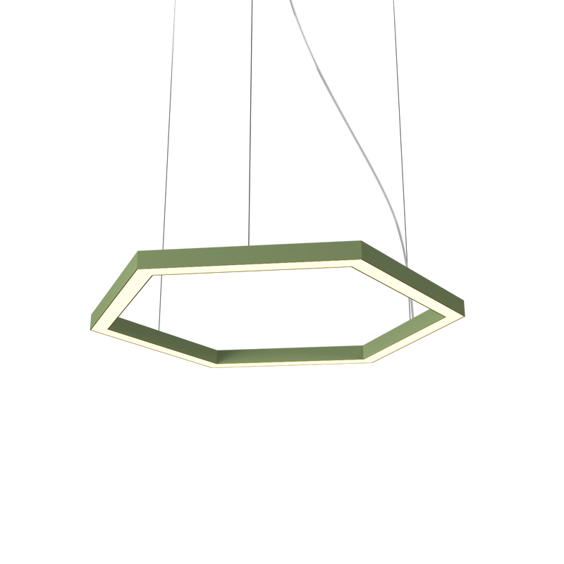 Frame Hexagon Pendant - Olive Green
