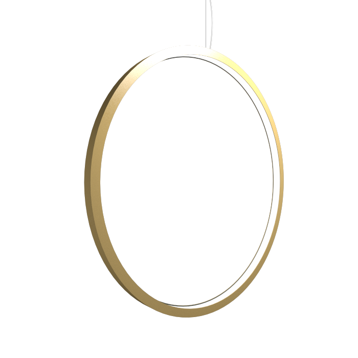 Frame Vertical Circle Pendant - Pale Gold