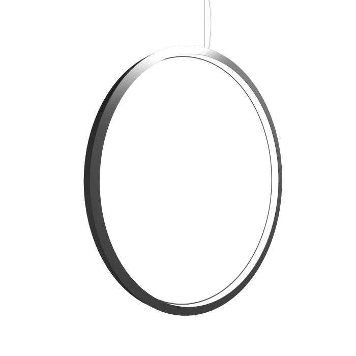 Frame Vertical Circle Pendant - Lead Grey
