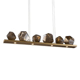 Gem Linear Chandelier by Hammerton, Color: Bronze, Finish: Gilded Brass, Size: Small | Casa Di Luce Lighting