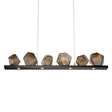 Gem Linear Chandelier by Hammerton, Color: Amber, Finish: Bronze Oil Rubbed, Size: Small | Casa Di Luce Lighting