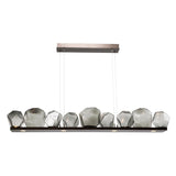 Gem Linear Chandelier by Hammerton, Color: Smoke, Finish: Heritage Brass, Size: Large | Casa Di Luce Lighting