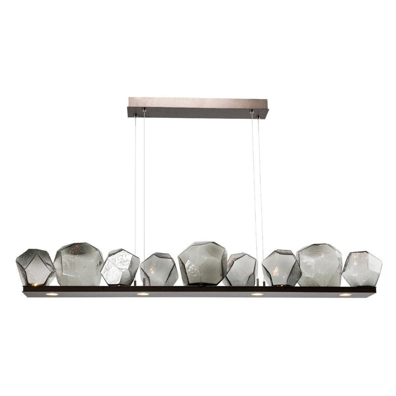 Gem Linear Chandelier by Hammerton, Color: Amber, Finish: Metallic Beige Silver, Size: Medium | Casa Di Luce Lighting
