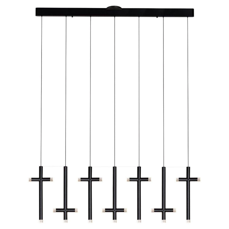 Dark Satin Grey Seesaw 7 Light Pendant by Page One