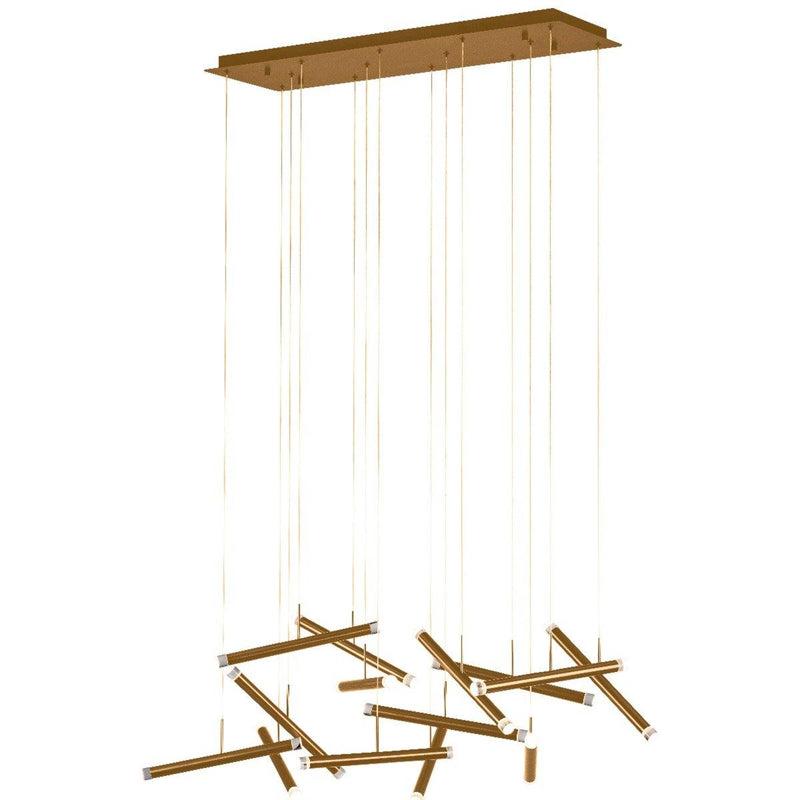Brushed Champagne Seesaw 14 Light Chandelier by Page One
