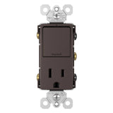Dark Bronze Radiant Single-Pole 3-Way Switch with 15A Tamper Resistant Outlet by Legrand Radiant
