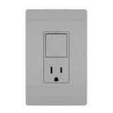 Grey Radiant Single-Pole 3-Way Switch with 15A Tamper Resistant Outlet by Legrand Radiant
