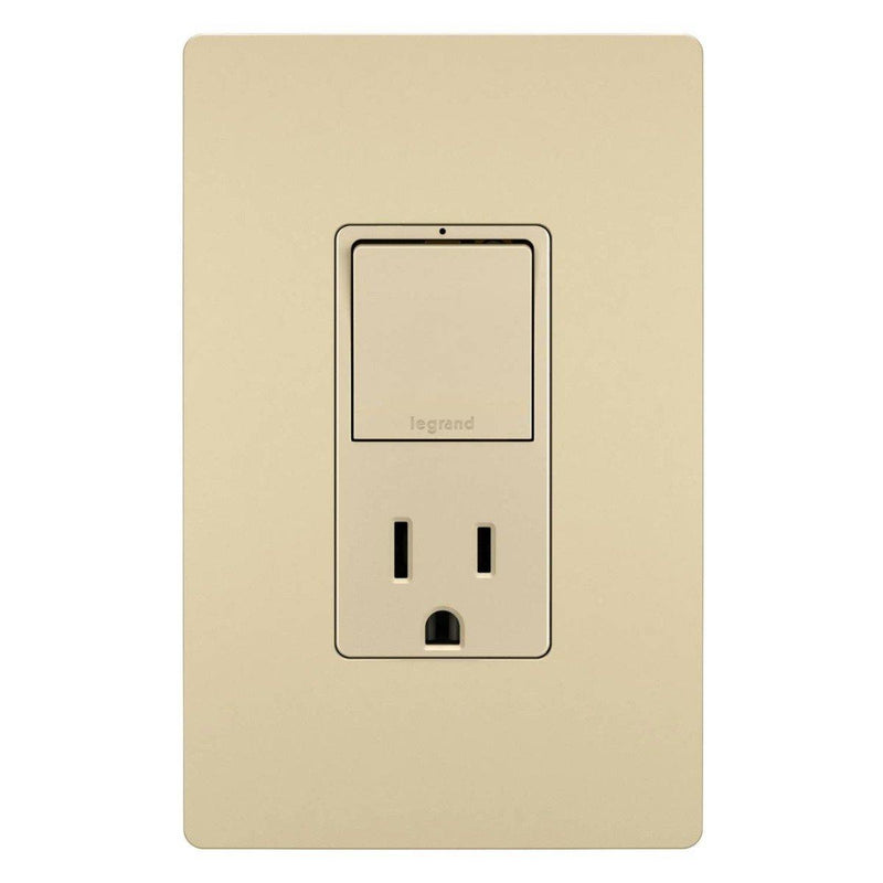Ivory Radiant Single-Pole 3-Way Switch with 15A Tamper Resistant Outlet by Legrand Radiant