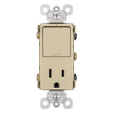 Ivory Radiant Single-Pole 3-Way Switch with 15A Tamper Resistant Outlet by Legrand Radiant