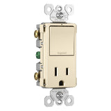Light Almond Radiant Single-Pole 3-Way Switch with 15A Tamper Resistant Outlet by Legrand Radiant
