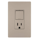 Nickel Radiant Single-Pole 3-Way Switch with 15A Tamper Resistant Outlet by Legrand Radiant