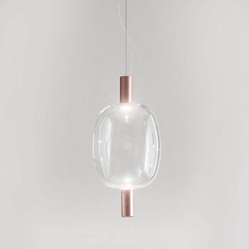 Copper/Crystal Riflesso SP 2 Pendant Light by Vistosi
