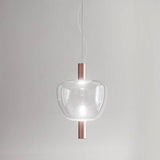 Copper/Crystal Riflesso SP 3 Pendant Light by Vistosi

