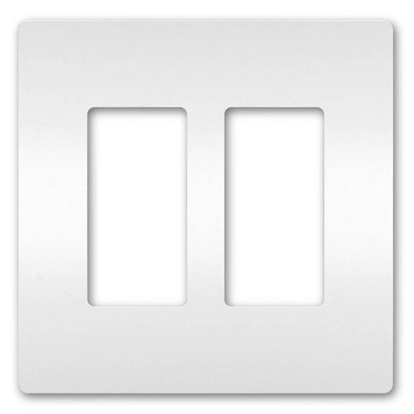 White Radiant Two Gang Screwless Wall Plate by Legrand Radiant