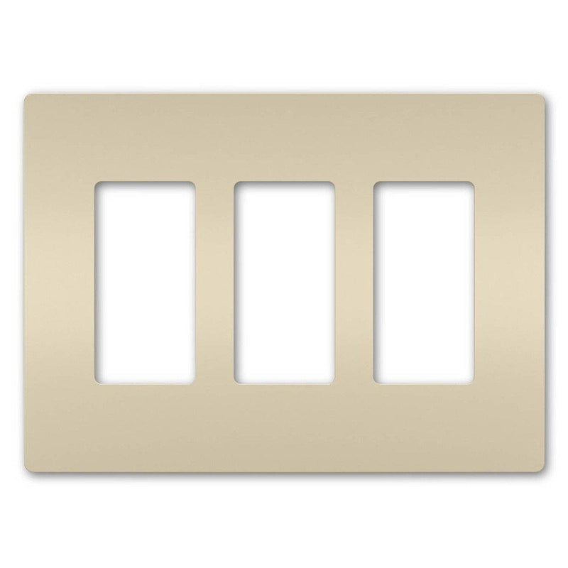 Light Almond Radiant Three Gang Screwless Wall Plate by Legrand Radiant