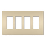 Ivory Radiant Four Gang Screwless Wall Plate by Legrand Radiant