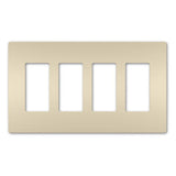 Light Almond Radiant Four Gang Screwless Wall Plate by Legrand Radiant