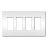 White Radiant Four Gang Screwless Wall Plate by Legrand Radiant