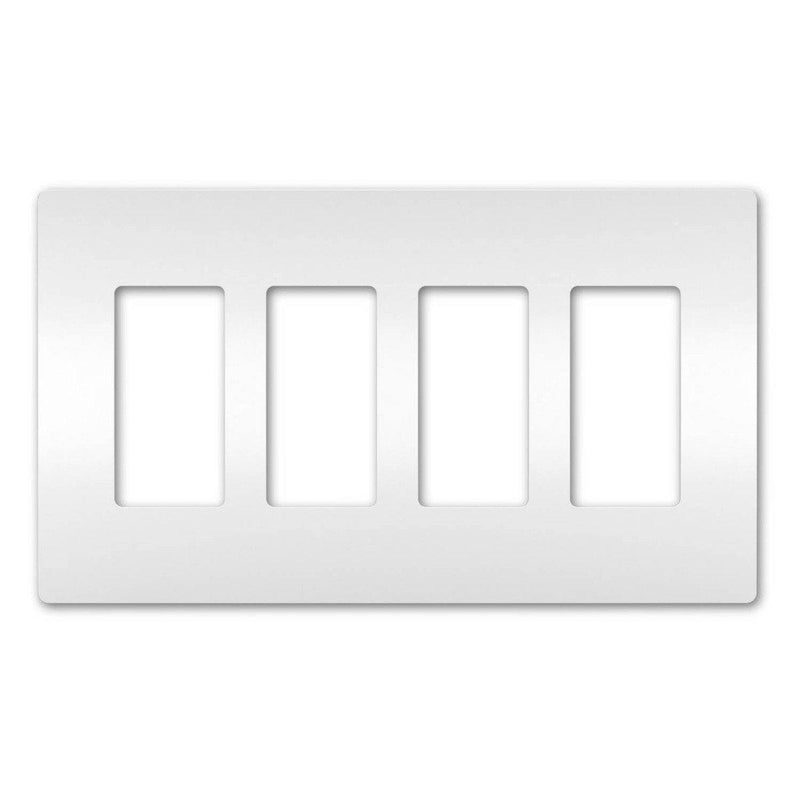 White Radiant Four Gang Screwless Wall Plate by Legrand Radiant
