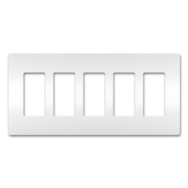 White Radiant Five Gang Screwless Wall Plate by Legrand Radiant