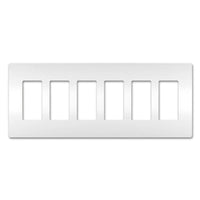White Radiant Six Gang Screwless Wall Plate by Legrand Radiant
