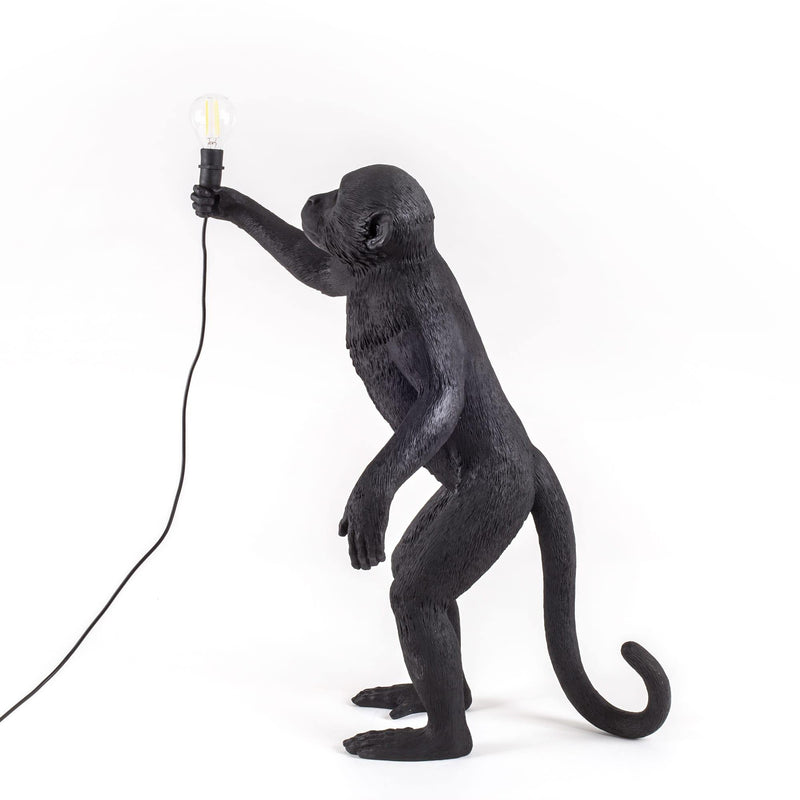 The Standing Black Monkey Table Lamp by Seletti